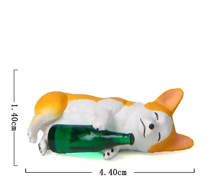 1 Pc Cute Creative wine bottle Corgi Dog Action Figure Toy Cartoon Animal dog Model PVC Ornament Doll Toys gift-2