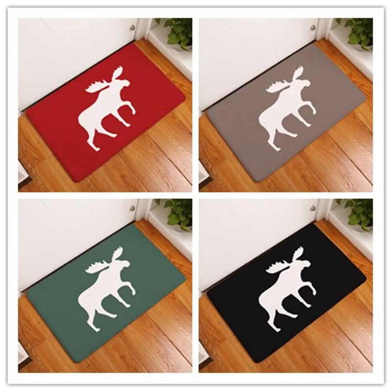 

2018 Welcome Floor Mats Deer Printed Bathroom Kitchen Carpets Doormats Color Floor Mat for Living Room Anti-Slip Tapete