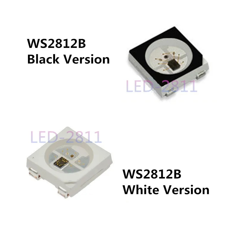 New 1000pcs 5V WS2812B Individually Addressable Digital RGB LEDchip (4pins)WS2812 5050 SMD Black/White version