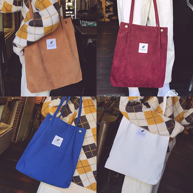 

Fashion Simple Women Corduroy Hasp Shoulder Bags Messenger Bags 2019 New Female Casual Soft Students School Bags Handbags