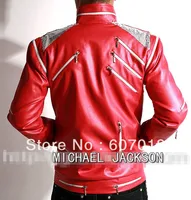 Impersonator Michael Joseph Jackson Costumes Jacket Stuff Beat it Red Zipper Jacket Fans Imitator 2