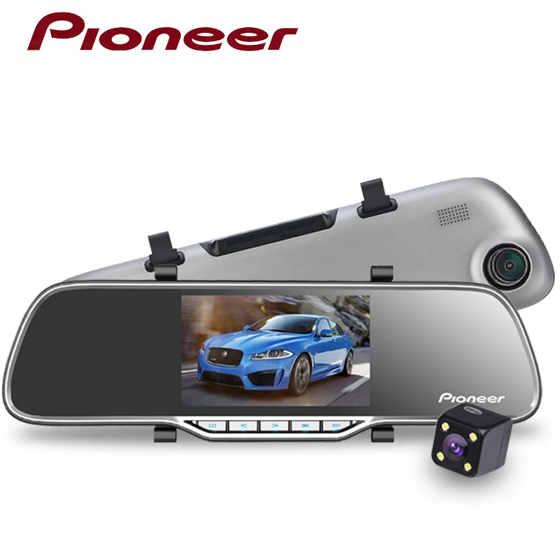 

Pioneer ND-DVR160 4.3inch Dual Lens Dash Car Camera DVR Rearview Mirror Full HD 1080P Dash Cam Vehicle Night Vision