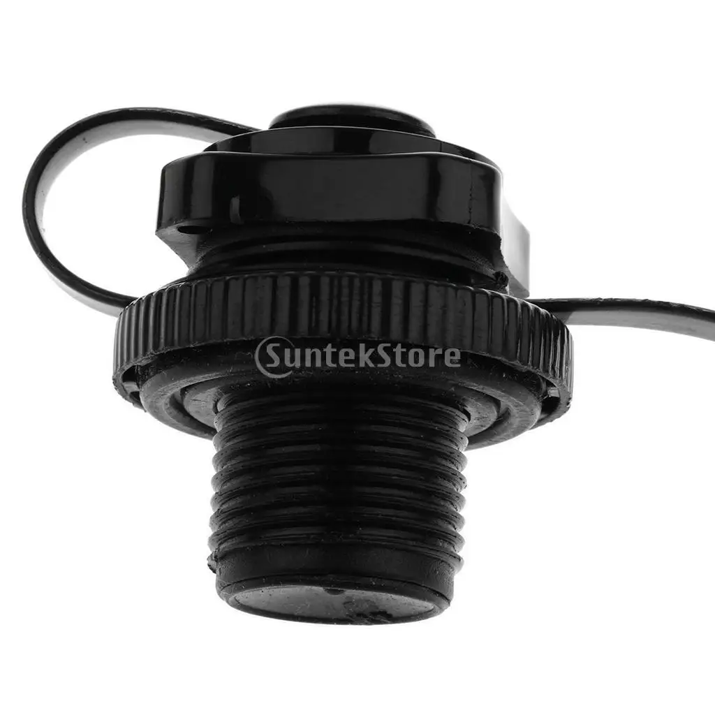 2 Pieces Durable Plastic Air Valve Caps Replacement Screw For Fishing Boats Inflatable Boat Raft Airbed Outdoor - Black