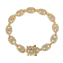 Bling 7 дюймов 8 дюймов Медь льдом микро проложить браслет с камнями циркона для мужчин и женщин B010