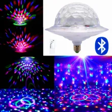 E27 UFO 6 colors Bluetooth MP3 Crystal Magic Rotating Ball disco lights sound control Led Projector RGB Party DJ Stage Lighting