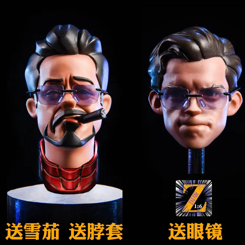 

Estartek 1/6 Cartoon Spiderman Ironman Head Sculpt for 12inch Action Figure DIY