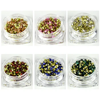 

6 Boxes /Lot Crystal Rhinestone Pointed back SS12 - 3MM Clear Crystal Foiled Nail Art Round Faceted Rhinestones Cabochon Decotio