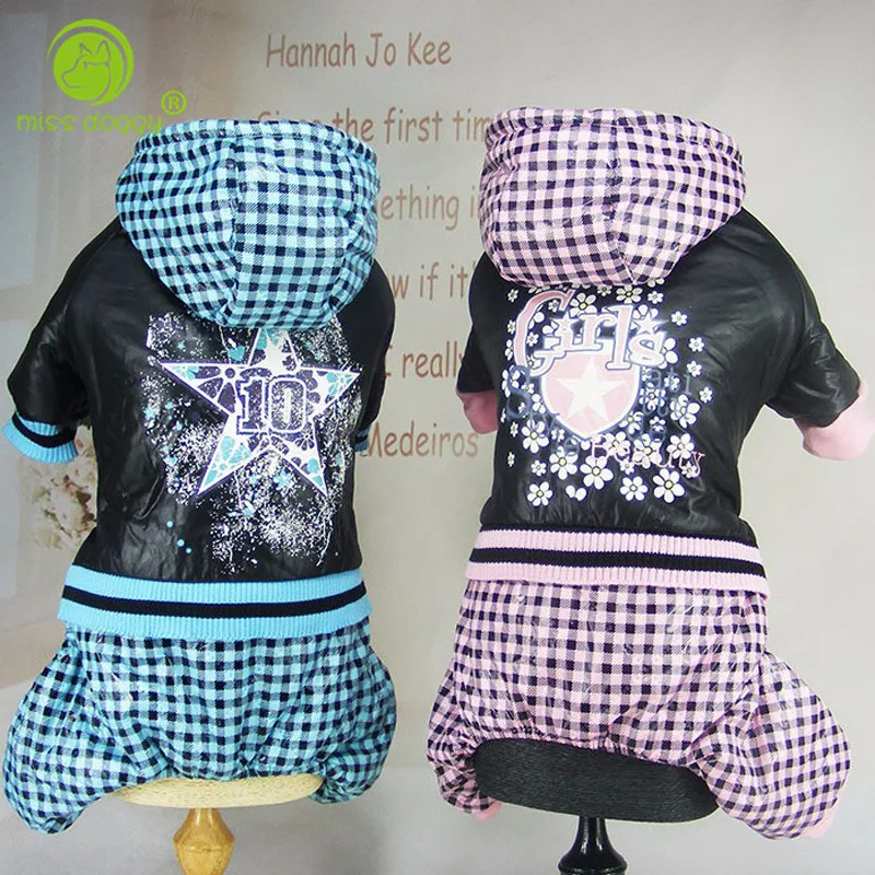 

Winter Warm Pet Jumpsuit for Dogs Blue Plaid Dog Apparel S-XXL Overalls for Dogs Chihuahua Cclothes for Small Dogs Yorkshire