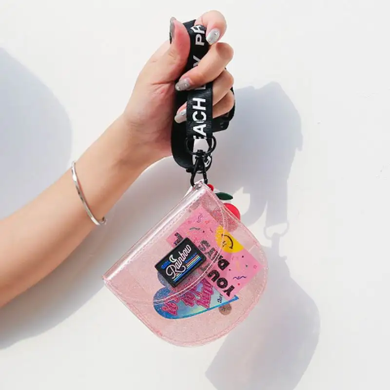 Женский кошелек milkjoy Transprent Jelly Neck с лямкой на шее для монет кавайной девушки