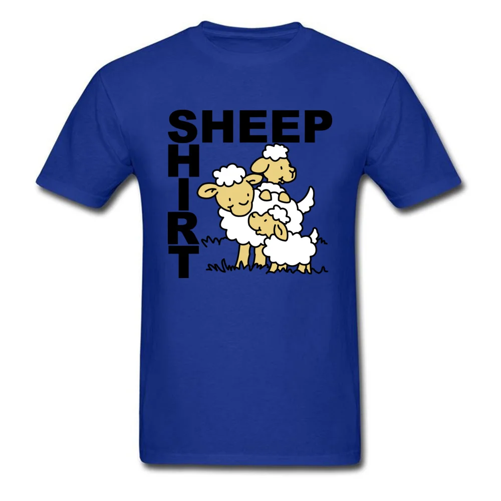 Sheep Shirt NEW YEAR DAY 100% Cotton Round Collar Tops T Shirt Short Sleeve Casual Tee-Shirt Slim Fit Custom T-Shirt Sheep Shirt blue