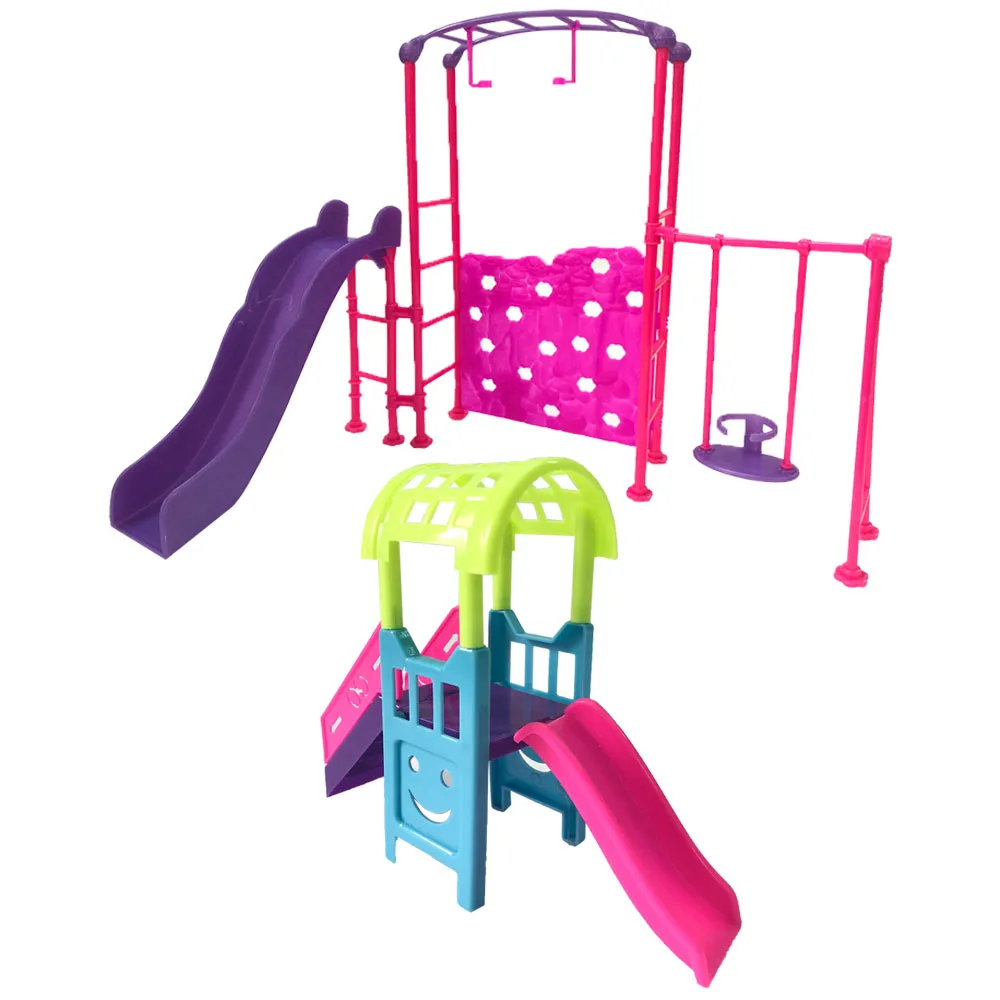 

NK 2 Pcs / Set Doll Accessories Princess Cute Garden Slide For Barbie Dolls Kelly Doll Play House Children's Toys X006A DZ