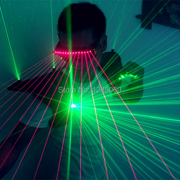 Модный Зеленый костюм Laserman жилет со светодиодами светящийся красные лазерные