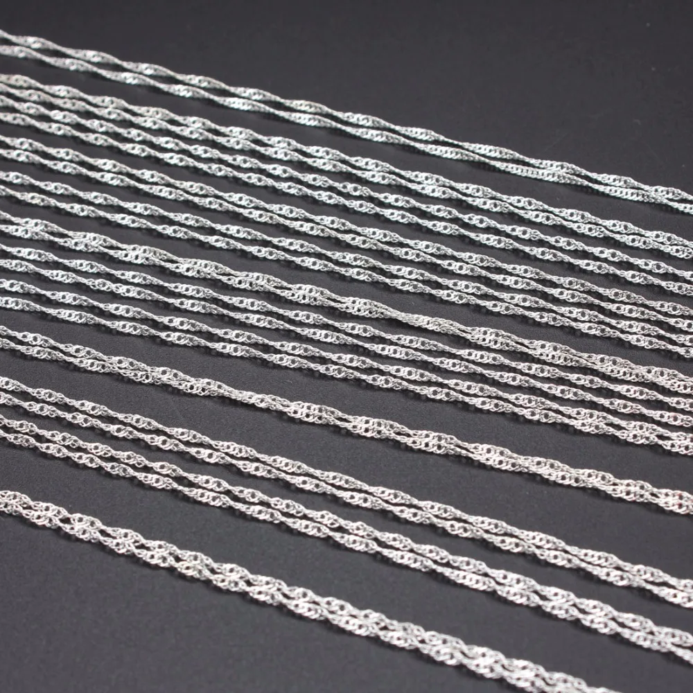 

1 pcs /lot Rhodium Silver Plated 40cm Length Bulk Necklace Chains With Good Quality Lobster Clasps DIY Jewelry Findings