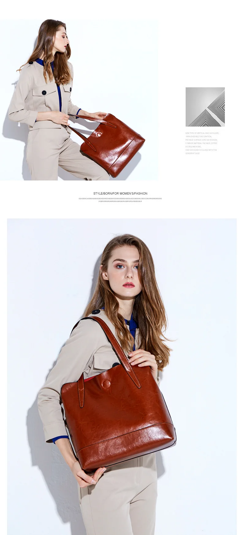 Women genuine leather shoulder bag 5