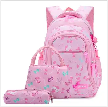 

PINK 3Pcs/set School Backpacks College Schoolbag Fashion Plecak for Teenager GirlS Rucksack Moclila Shoulder Bag Travel Bags