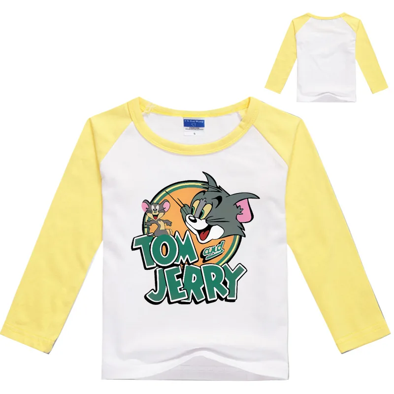 Vêtements Vêtements enfant unisexe Hauts et t-shirts Chemises boutonnées Chemise en denim enfant personnalisé. Chemise à cow-shirt Tom and Jerry peinte à la main 