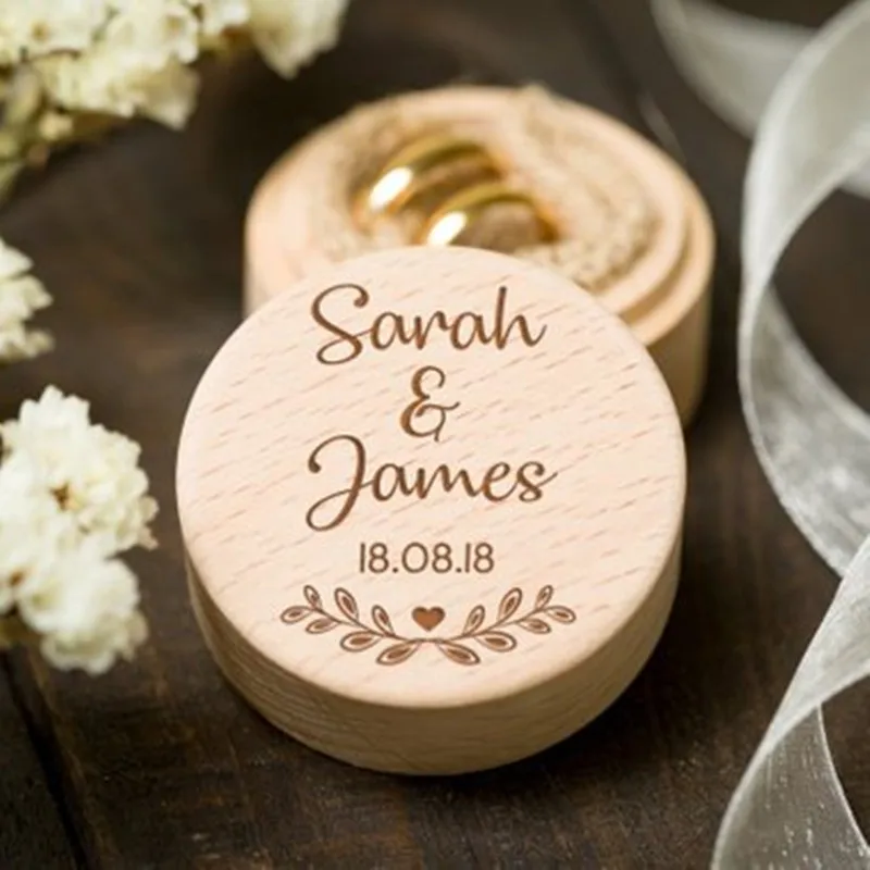 

Custom Wooden Wedding Ring Box Rustic Ring Holder Box Personalized Wedding Ring Bearer Box Vintage