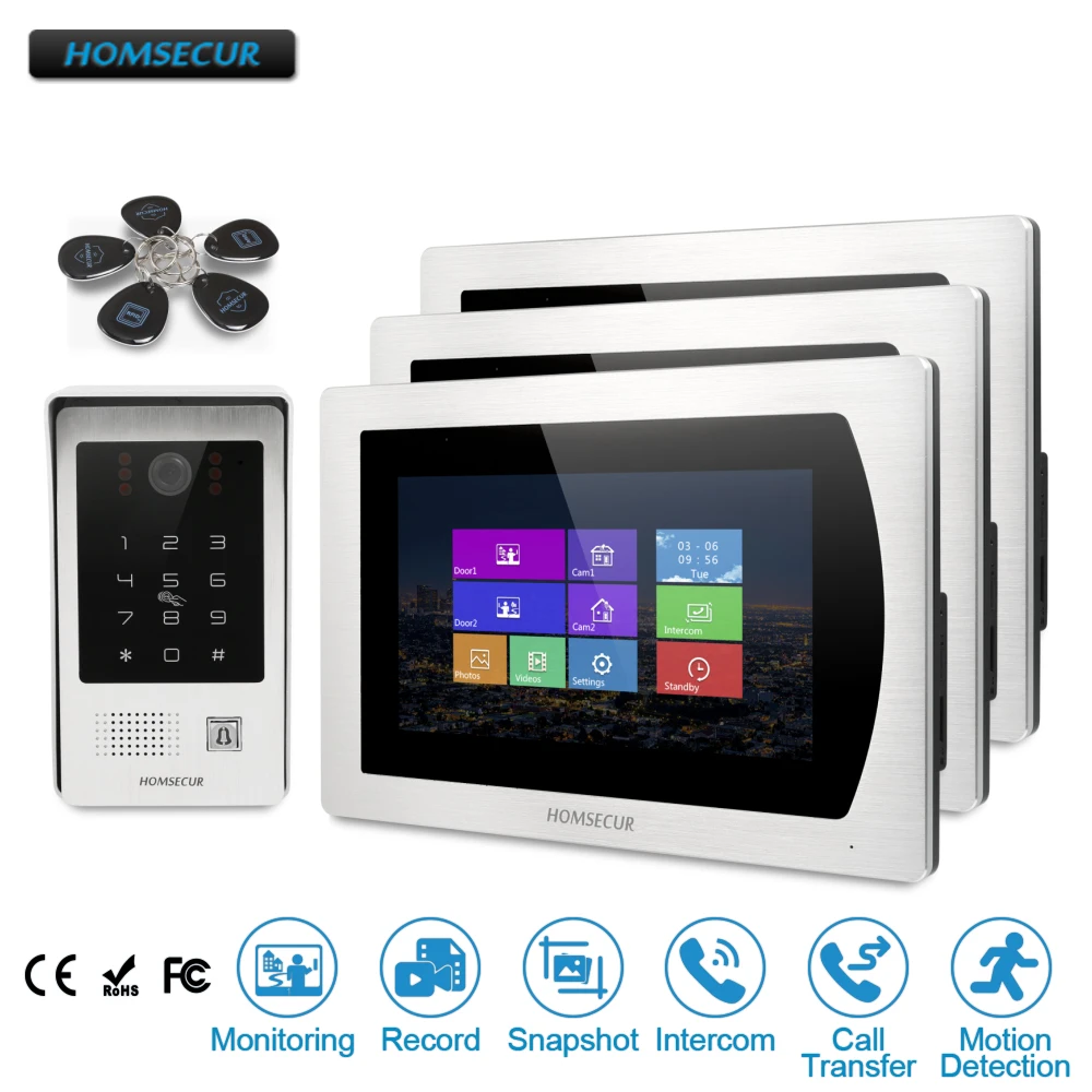 

HOMSECUR 7" Video Door Entry Security Intercom+Voice Message for Home Security BM717-S + BC091