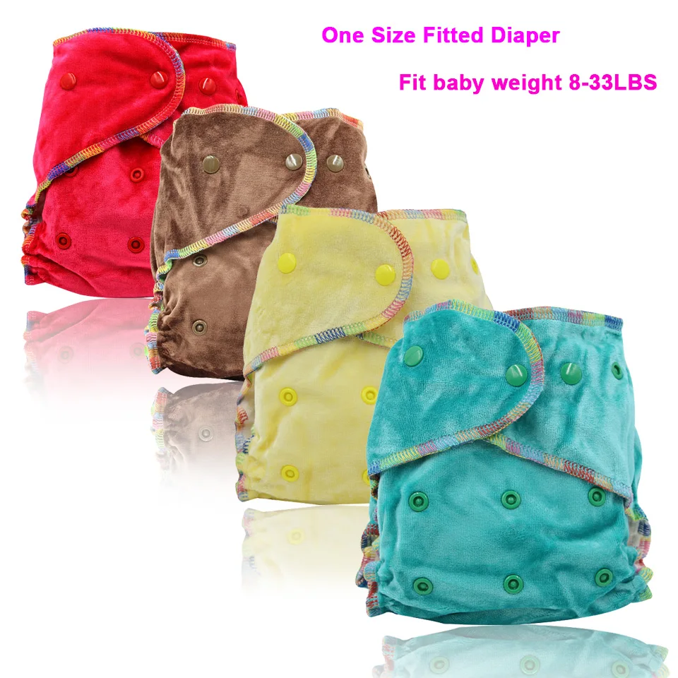 2pcs Free Shipping One Size Fits All Organic Bamboo Cotton Baby Fitted