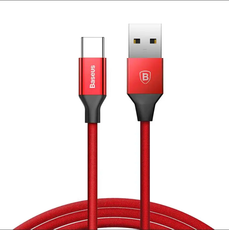 Baseus usb type-C кабель для samsung galaxy s9 plus note 8 3A USB кабель Быстрая зарядка шнур для передачи данных для huawei mate 10 lite USB-C - Цвет: Red