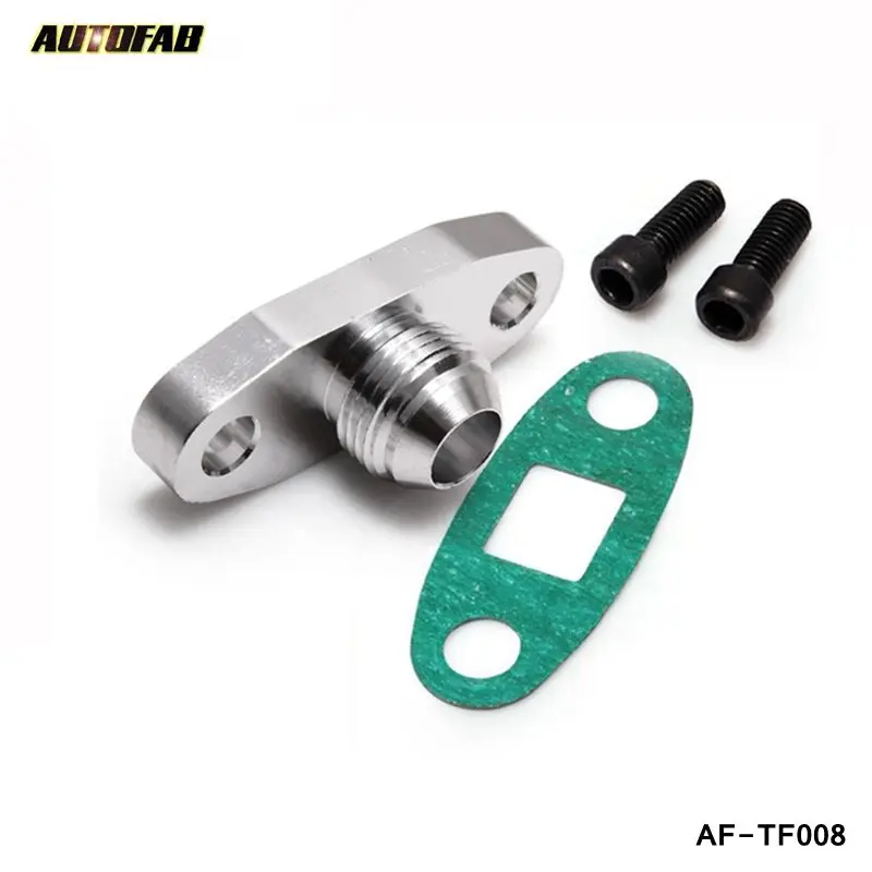 AUTOFAB - Billet Turbo Oil Drain Return Flange 10AN For Garrett GT28 GT30 GT35 (Turbocharge Hole Szie:38mm M8 )  AF-TF008-FS
