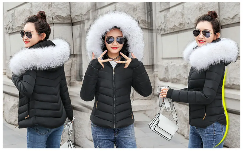 warmest winter coats for women Female Warm Winter Jacket 2020 Fashion Women Hooded Fur collar Down Cotton Coat Solid color Slim Large size Female Coat Leather Jackets