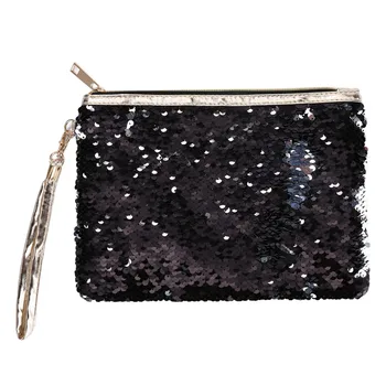 

Makeup Bag Cosmetic Case Storage Beautiful Cosmetic Bag For Make Up Double Color Sequins Storage Bag Ladies Purse Pouch K520