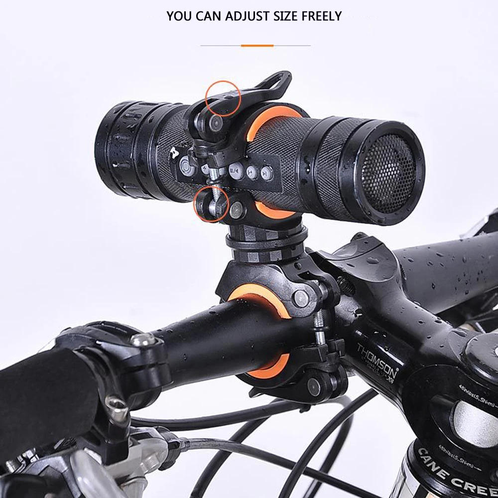 Perfect WOSAWE Bicycle Flashlight Clip Universal Mountain Road Bike Handlebar Torch Holder Cycling Lamp Air Pump Bracket Accessories 1