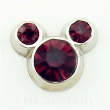 10PCS February birthstone mickey floating charm military floating charms for glass floating locket