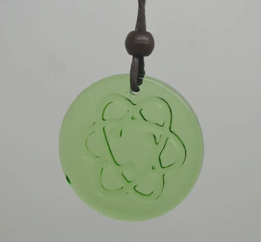 10 шт./партия цветной стеклянный кулон с энергетическим остеклением скалярный кулон с отрицательными ионами зеленый энергетический кулон