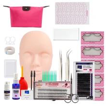 Eyelash Training Kit False Mink Eyelash Extension Lash Training Kit Practice Curl Glue Tweezer Tools Set Bag For Eye Lash Graft цена Eyelash Training Kit False Mink Eyelash Extension Lash Training Kit Practice Curl Glue Tweezer Tools Set Bag For Eye Lash Graft цены онлайн