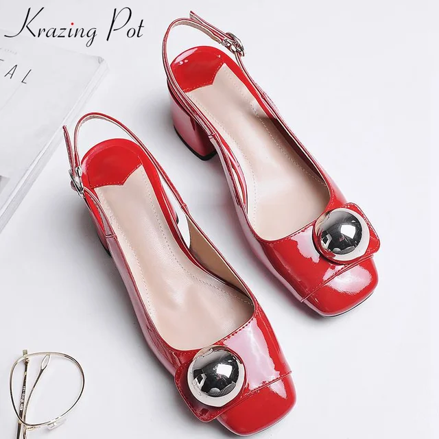 2018 fashion genuine leather brand summer shoes pearl luxury high heel women sandals slingback office lady party causal shoes L