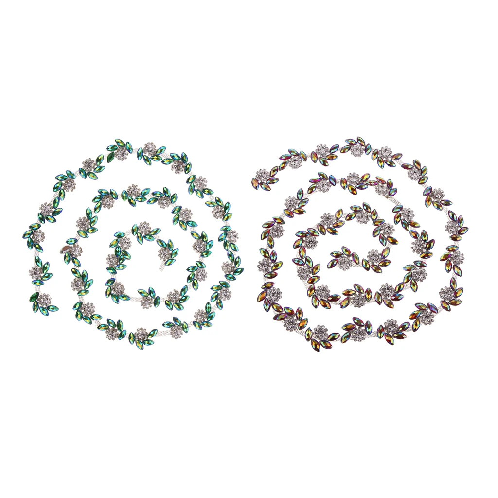 1 Yard Glass Rhinestone Chain Beaded Sew on Applique Trim DIY Sewing Crafts