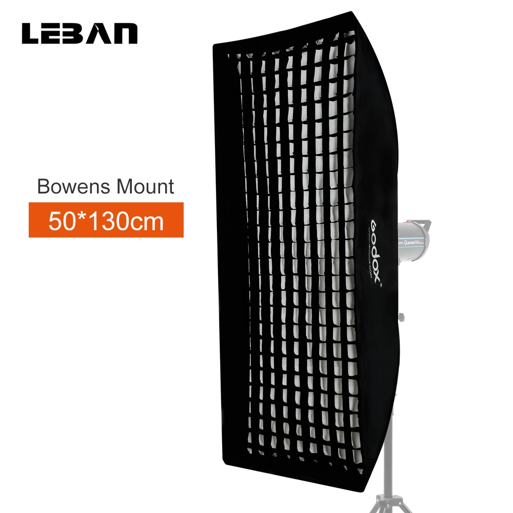 Godox 50x130cm Rectangular Softbox Bowens Mount for Studio Monolight Flash Portrait Photography
