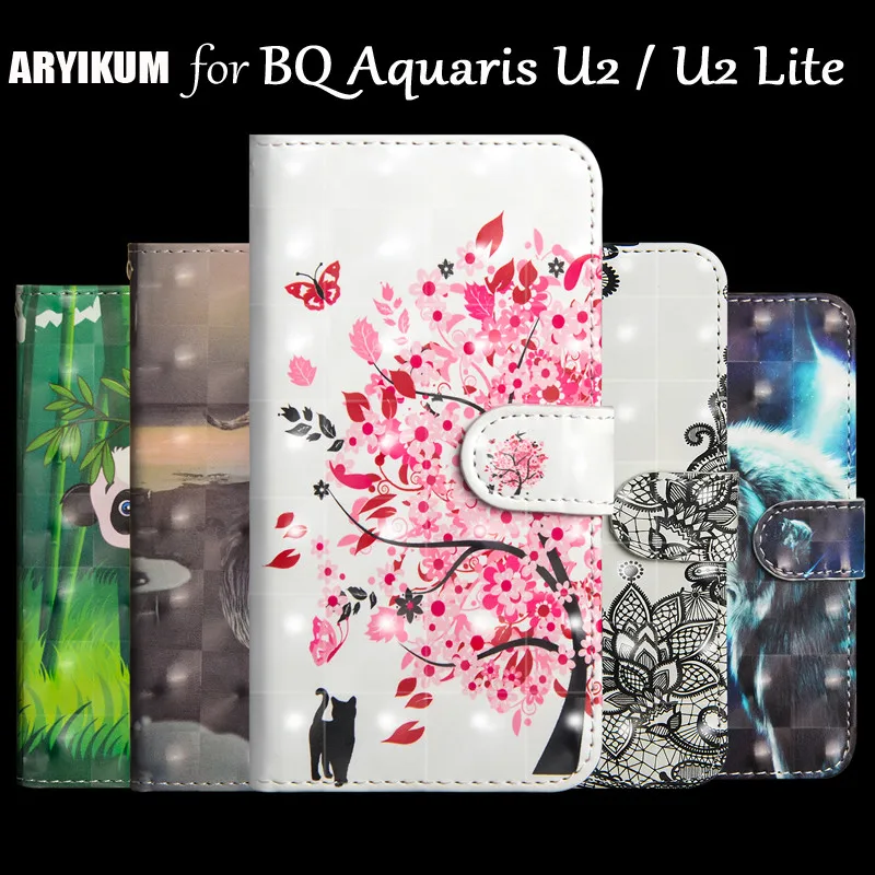 Для BQ Aquaris U2 U 2 Lite чехол 5 &quotРоскошный кошелек Флип PU кожаный для чехлы телефонов