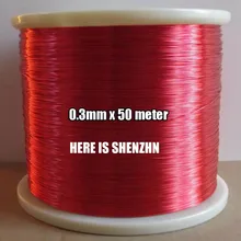 0,3 мм эмалированный медный провод магнитная катушка обмотка 50 м/шт. QA-1-130 красный Магнитный провод