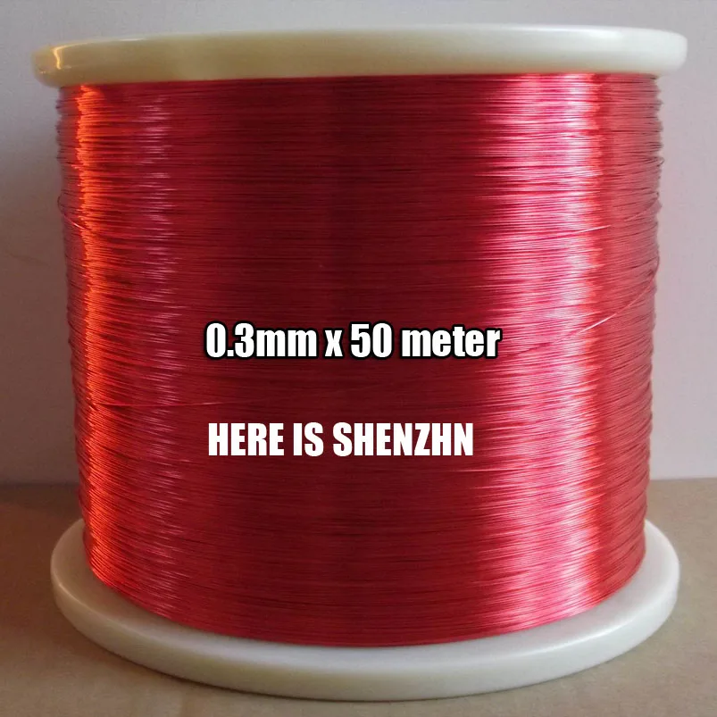 

0.3mm Enameled Copper wire Magnetic Coil Winding 50m / pcs QA-1-130 Red Magnet Wire