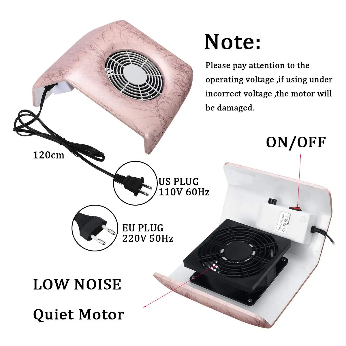 Coletor de pó Aspirador de pó Sucção do Unha Manicure Máquina Conjunto Gel uv Polonês Mais Limpo Ferramentas pó 40 w 9 de pó manicure máquina conjunto gel uv