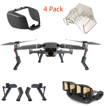 

4 Pack Mavic 2 accessories kits Lens Cap Hood Sun Shade Camera Cover Protector Landing Gear Antenna Range Booster for DJI Mavic2