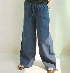 

2018 Summer Cotton And Linen Casual Wide Leg Pants Lantern Large Size Female Pants Multi-Color Optional
