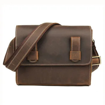 

BOLEKE Crazy Horse Genuine Leather Vintage Crossbody Bags For Men Messenger Bag Business Men's Shoulder Bag Male