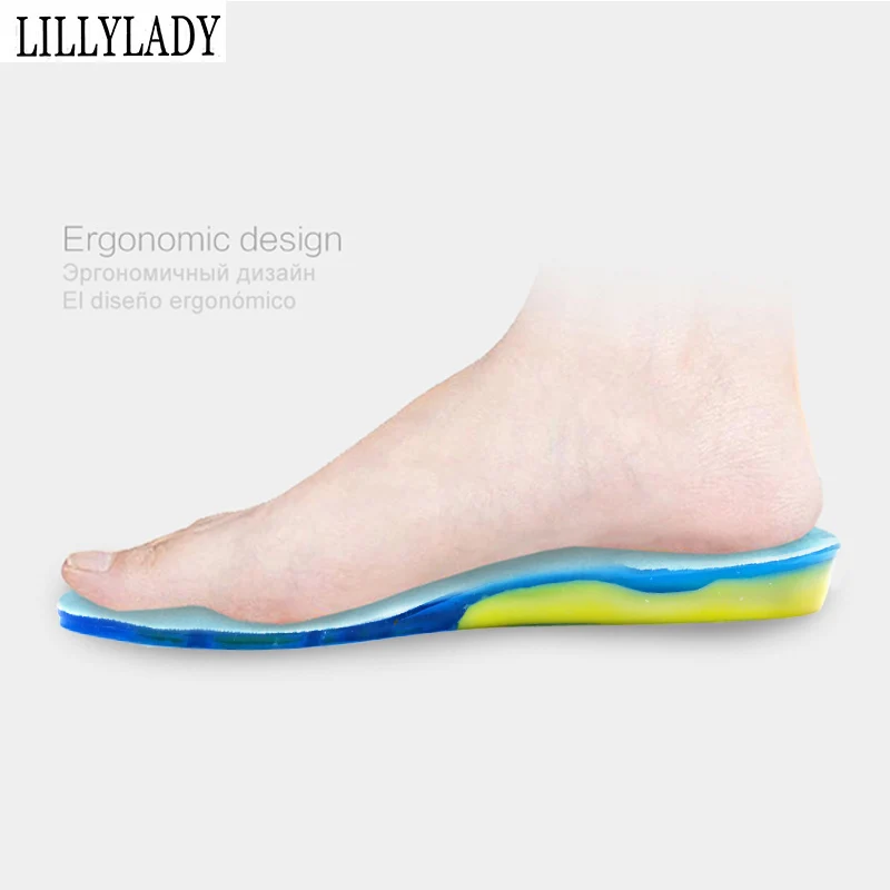 Silicon Gel Insoles Orthotic Foot Care For feet Shoes Sole Sport Insoles Shock Absorption Pads Arch Orthopedic Pad Insole