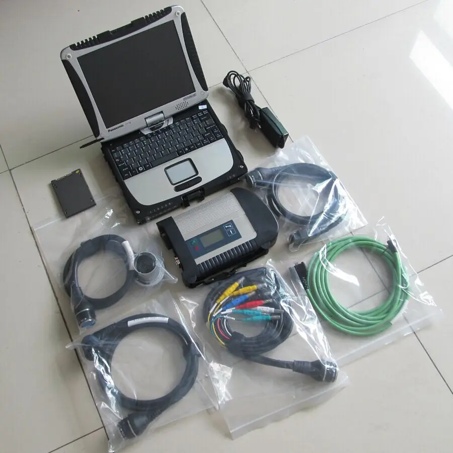 

MB Diagnostic Scanner Star c4 Ssd Software with Laptop Toughbook CF-19 i5 4g Windows 10 READY TO USE FOR 12V 24V