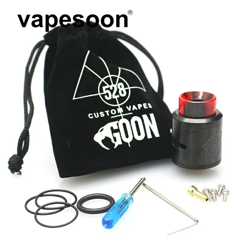 

Custom Vapes Goon 528 RDA V1.5 24MM Atomizer Vaporizer DIY Coil 810 Drip Tip for 510 e-Cigarette Mod