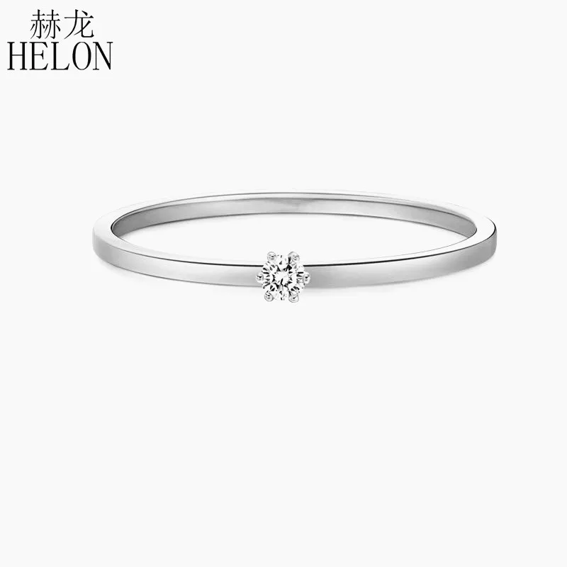 Твердое 18 к белое золото(AU750) 0.06ct SI/H круглое бриллиантовое обручальное кольцо, модное изысканное ювелирное элегантное кольцо, подарок на свадьбу