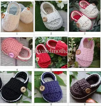 

Baby crochet shoes boys Booties baby girls loafers infant handmade first walker shoes