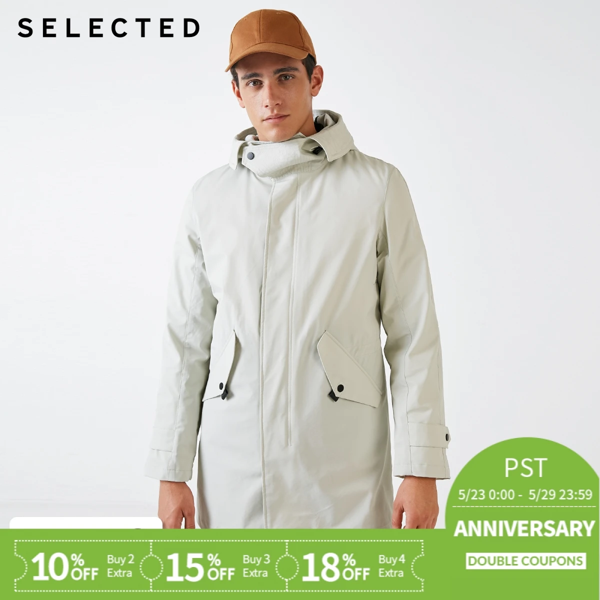

SELECTED Men's Winter Down Jacket Warm Detachable Lining Medium Clothes Male Style Hooded Coat S|418312504