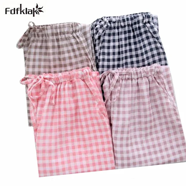 

pijama inverno home pants striped cotton long ladies lounge pants autumn winter women bottom pajama pant sleep trousers A649