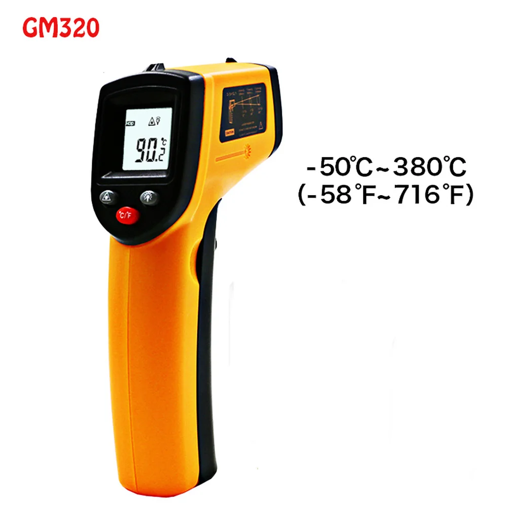 

GM320 LCD Digital Display Infrared Thermometer High Quality ABS Material Non-contact Laser Temperature Tester Hand Tools