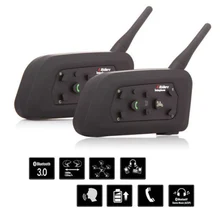 2PCS V6 1200m Motorcycle Helmet Bluetooth Intercom Headset Moto Intercomunicador 6 Riders BT Interphone